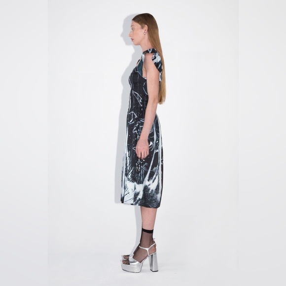 NWT Ahiri Abstract eye print smocked midi dress - Picture 2 of 10